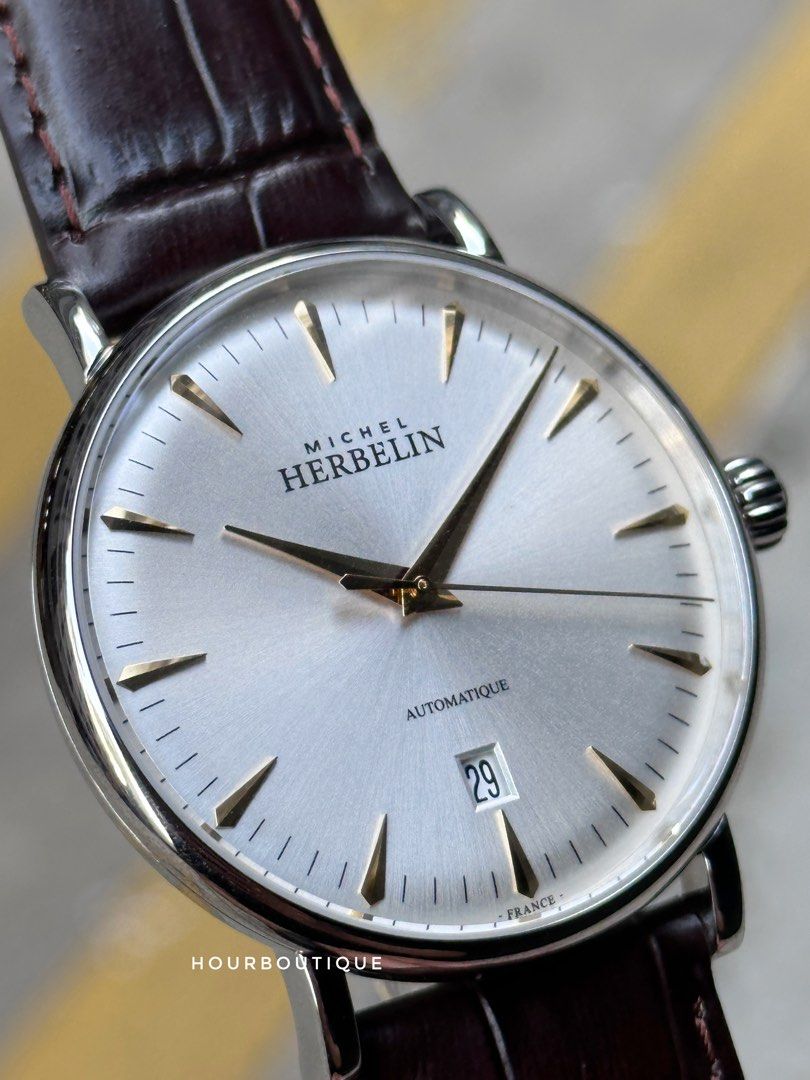 Brand New Herbelin Classics Inspiration Collection Silver Sunburst Dial Automatic Mens Watch