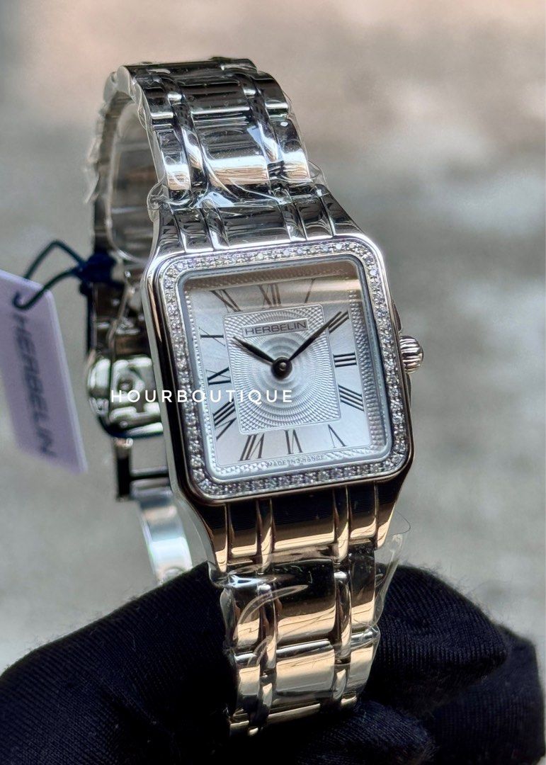 Brand New Herbelin Luna Quartz, Steel & Diamonds Made In France Watch 17457B62Y