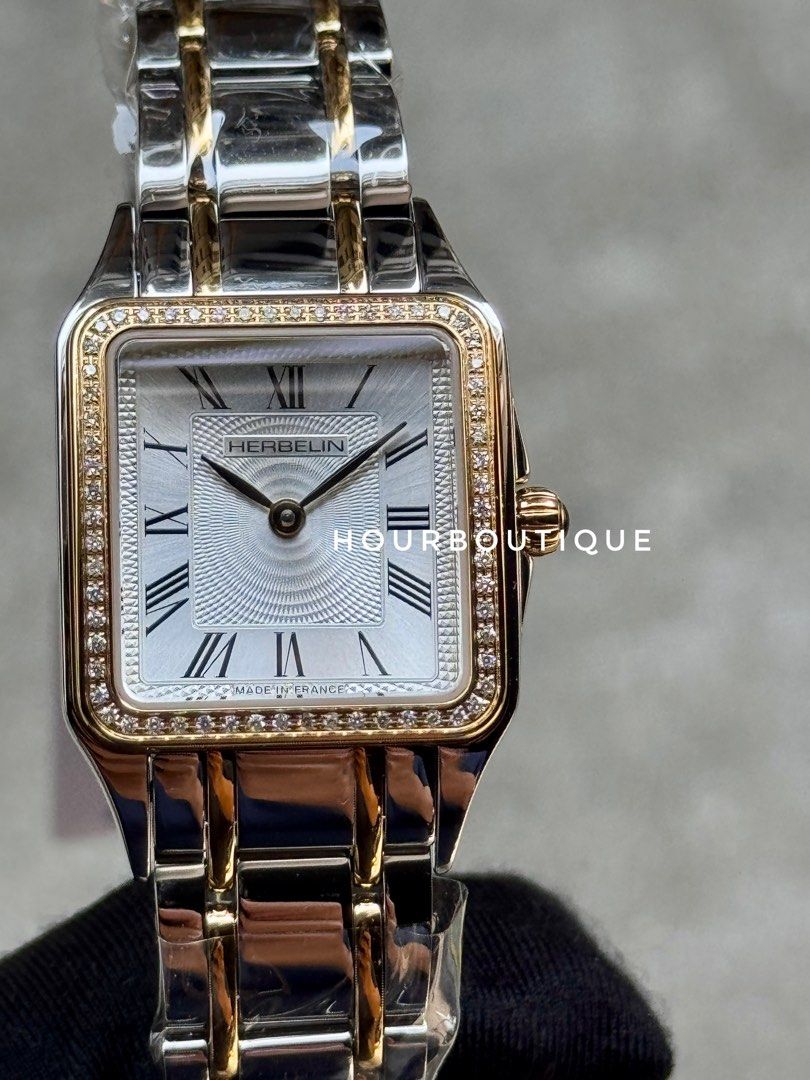 Brand New Herbelin Luna Quartz Two Tone & Diamonds Made In France Watch 17457BT62