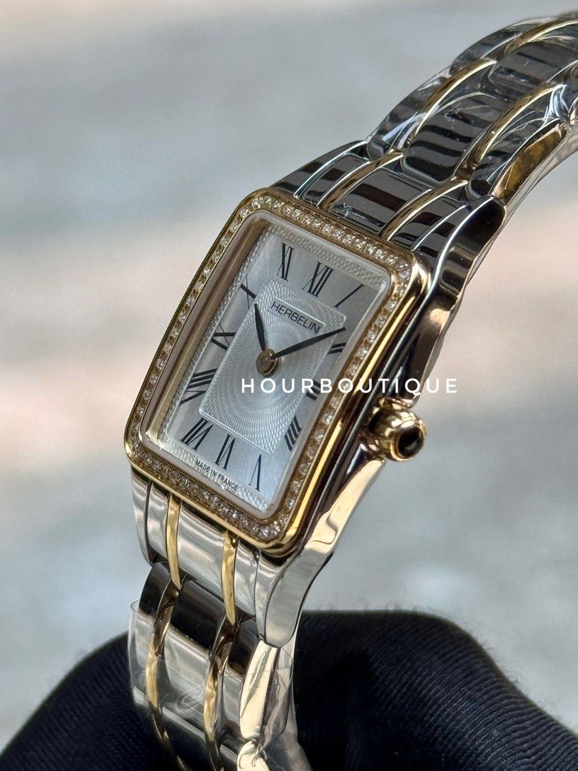 Brand New Herbelin Luna Quartz Two Tone & Diamonds Made In France Watch 17457BT62