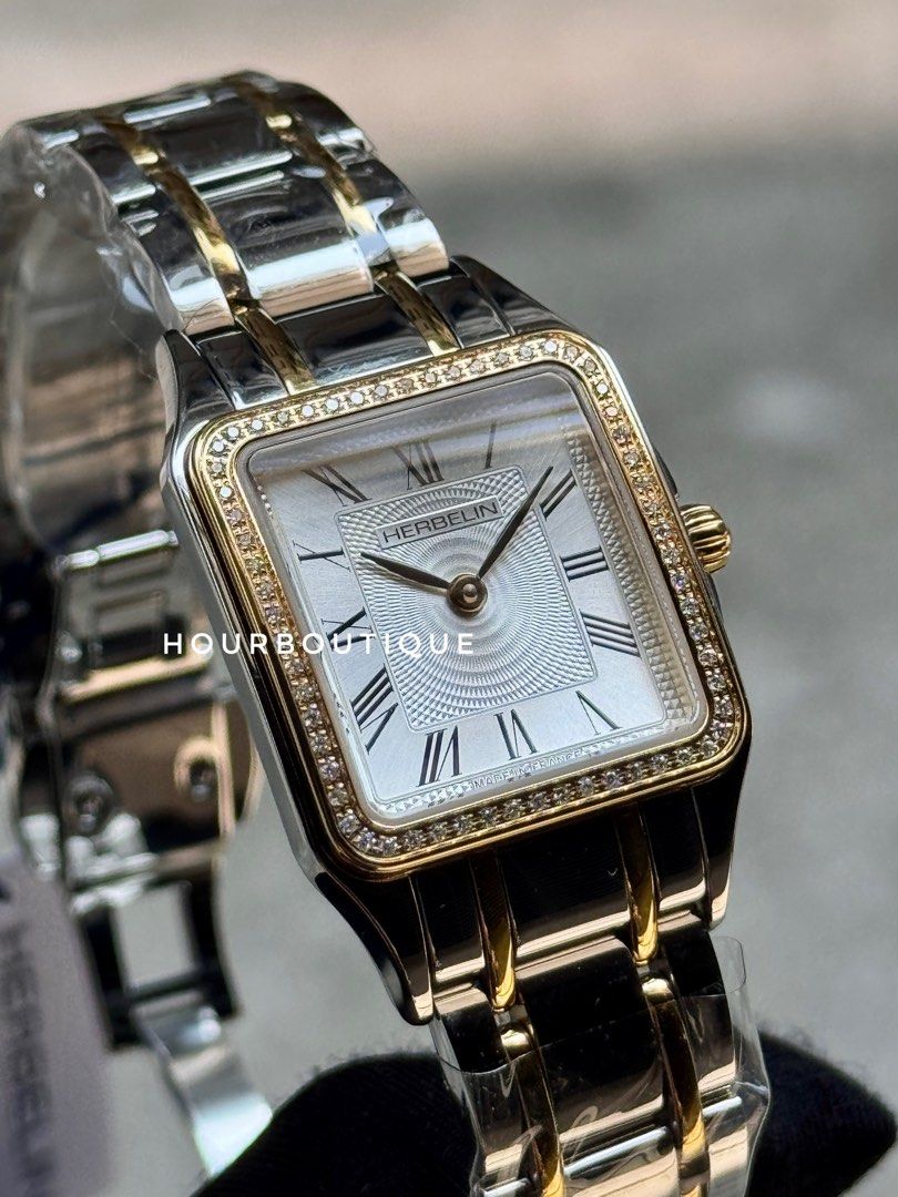 Brand New Herbelin Luna Quartz Two Tone & Diamonds Made In France Watch 17457BT62