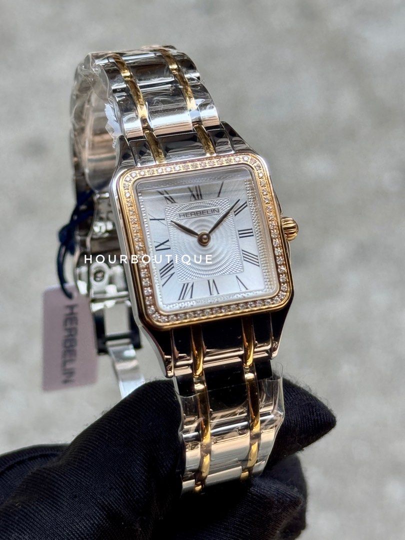Brand New Herbelin Luna Quartz Two Tone & Diamonds Made In France Watch 17457BT62