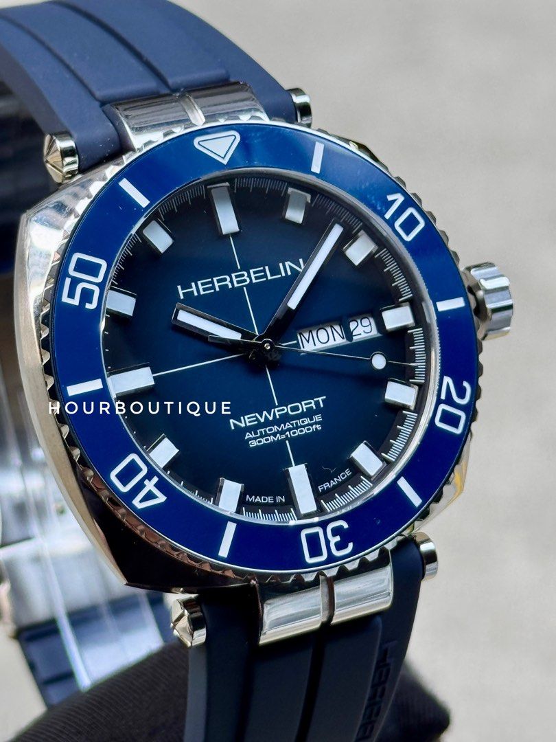Brand New Herbelin NewPort Automatic Divers Made In France Watch 1774BL15