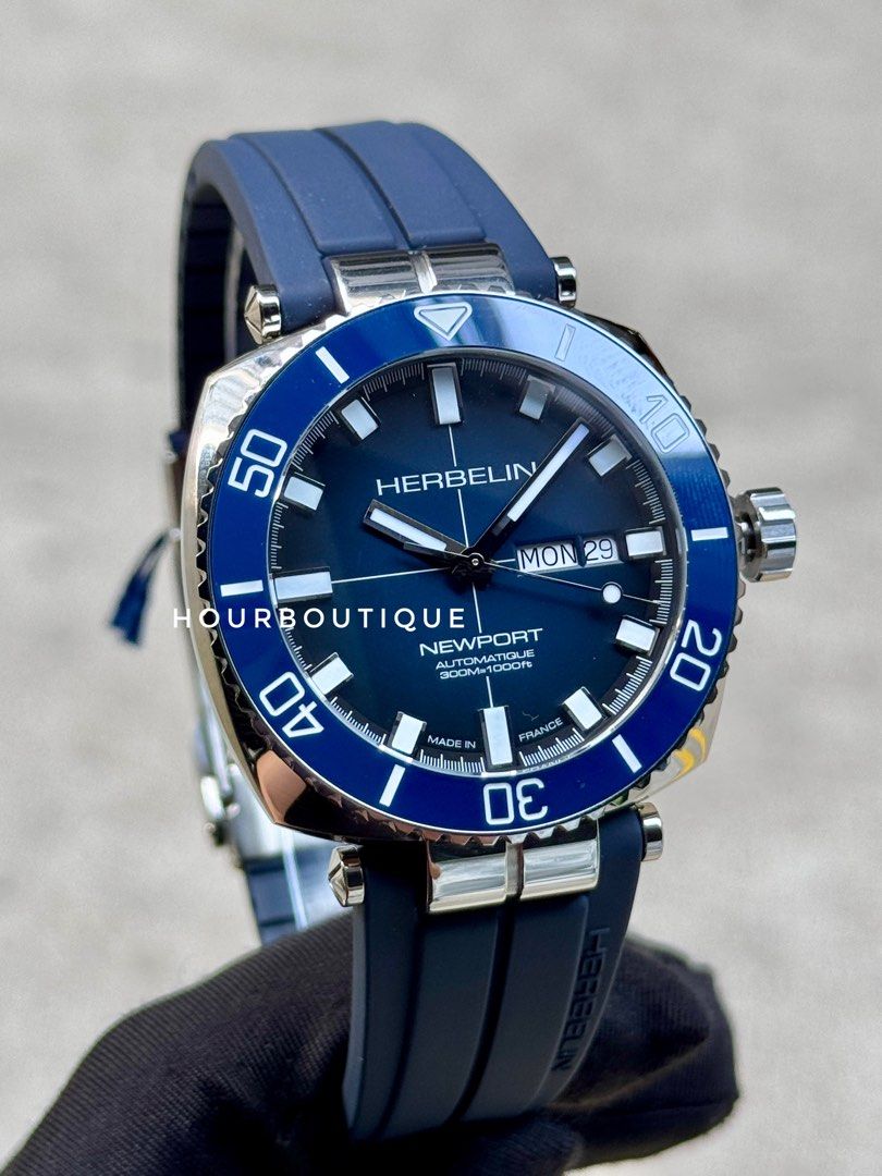 Brand New Herbelin NewPort Automatic Divers Made In France Watch 1774BL15