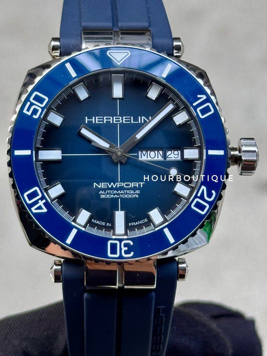Brand New Herbelin NewPort Automatic Divers Made In France Watch 1774BL15