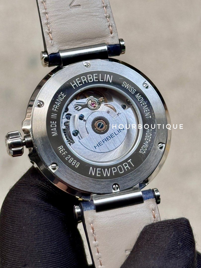 Brand New Herbelin NewPort Automatic MoonPhase Pearl Dial Made In France Watch