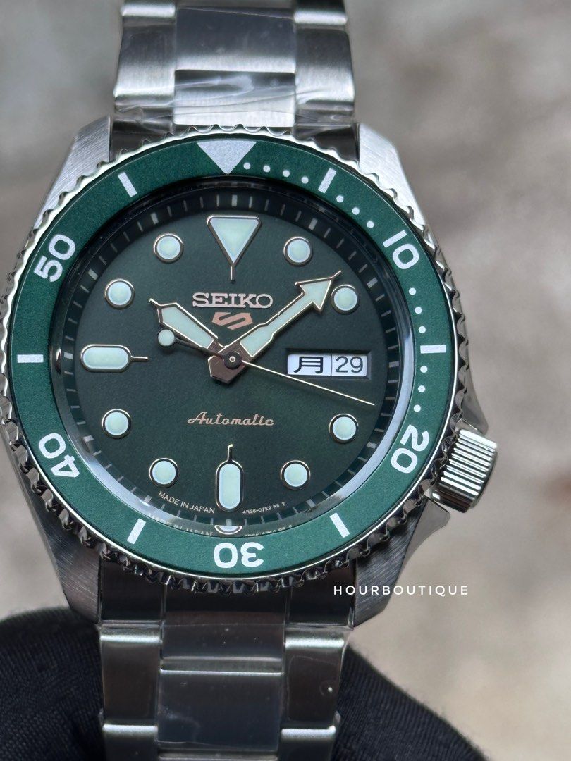 Brand New Japan Edition Seiko 5 Jade Green Dial Mens Automatic Casual Watch SBSA013 SRPD63K1
