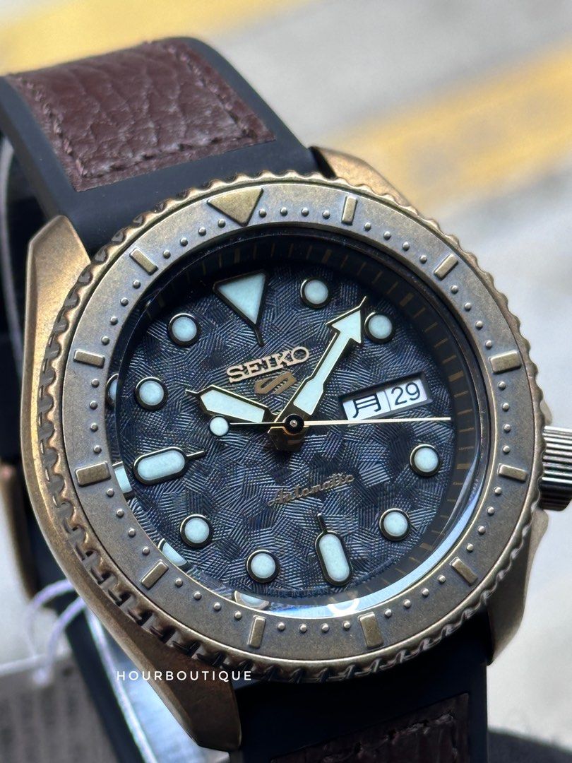 Brand New Japan Edition Seiko 5 Bronze look Mens Automatic Watch SBSA072 SRPE80K1