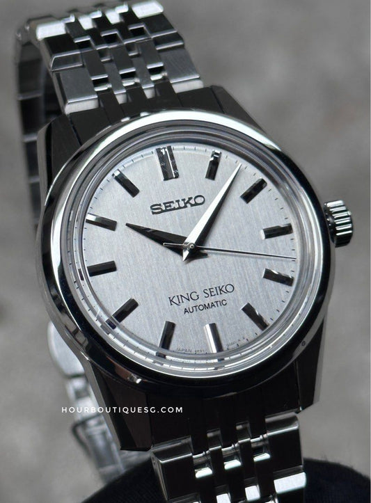 Brand New King Seiko Brushed Silver Dial Automatic Watch SPB281J1