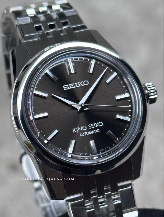 Brand New King Seiko Sunray Black Dial Automatic Watch SPB283J1