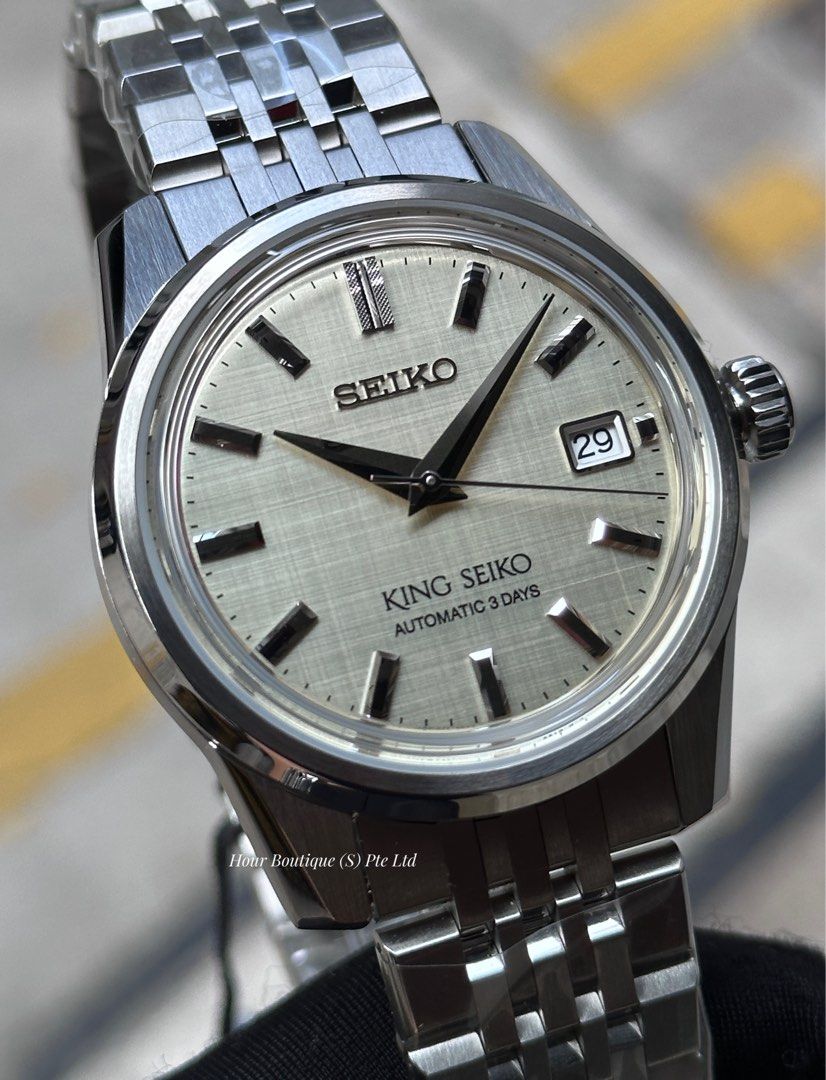 Brand New King Seiko Textured Cream Dial Automatic Watch SDKS015