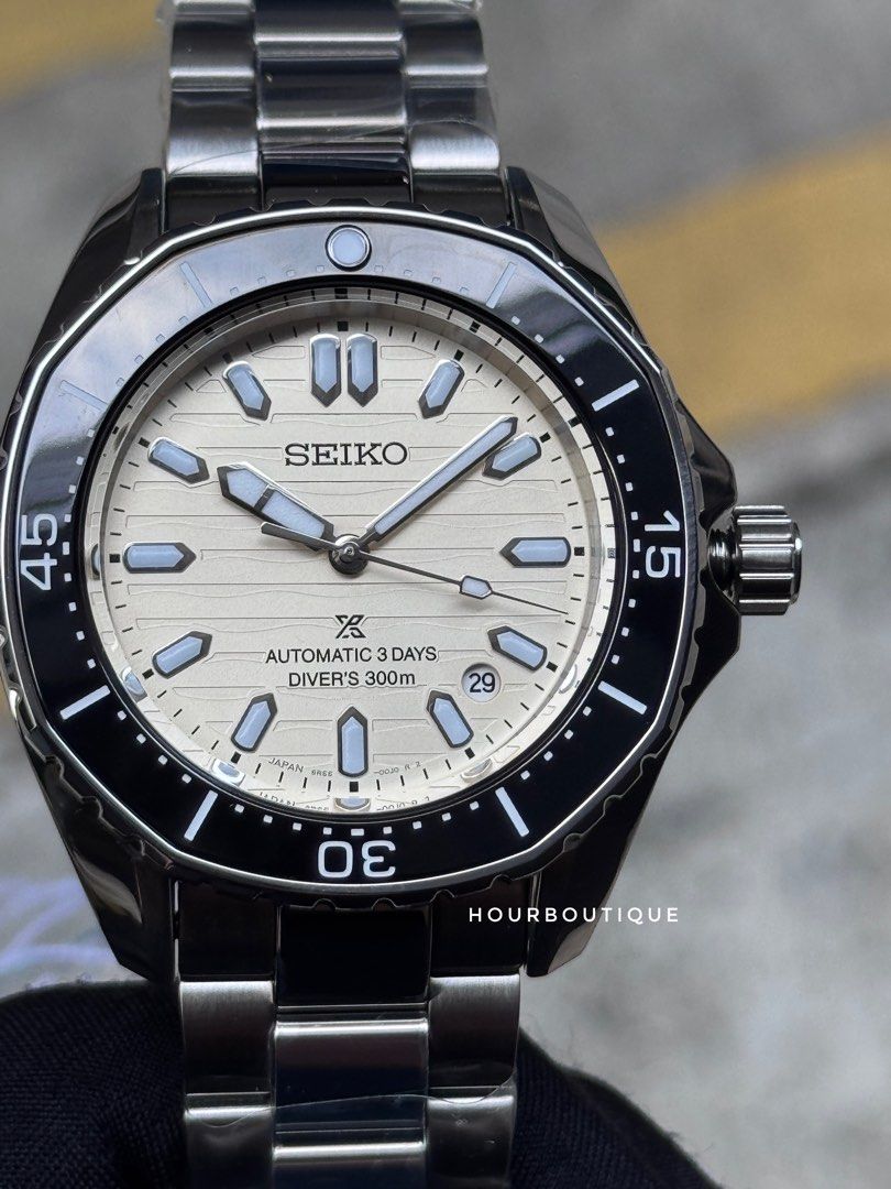 Brand New Latest Seiko Prospex Octagonal Cream Dial Automatic Divers Watch SBDC201 SPB481J1