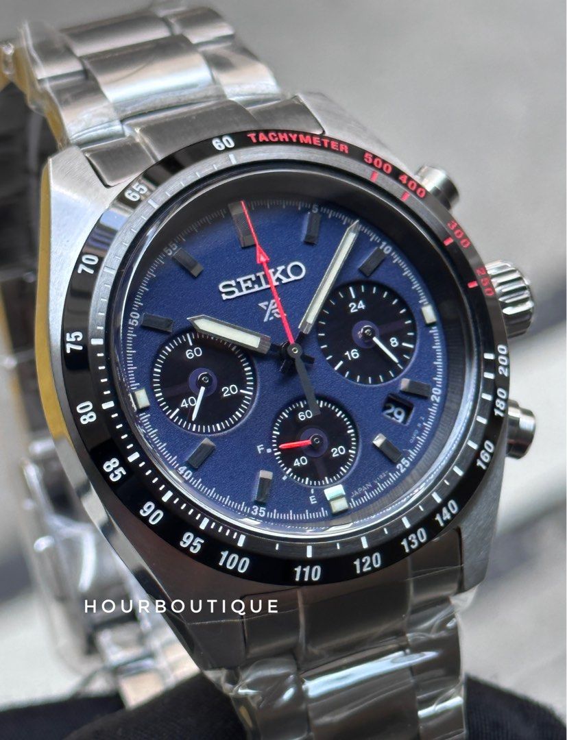 Brand New Made In Japan Seiko Prospex SpeedTimer Blue Dial Solar Chronograph Watch SBDL087