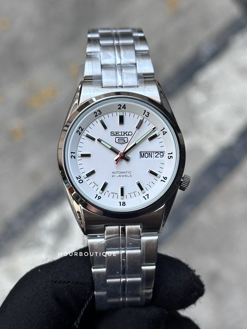 Brand New Made In Japan Seiko 5 White Dial Automatic Watch SNK559J1