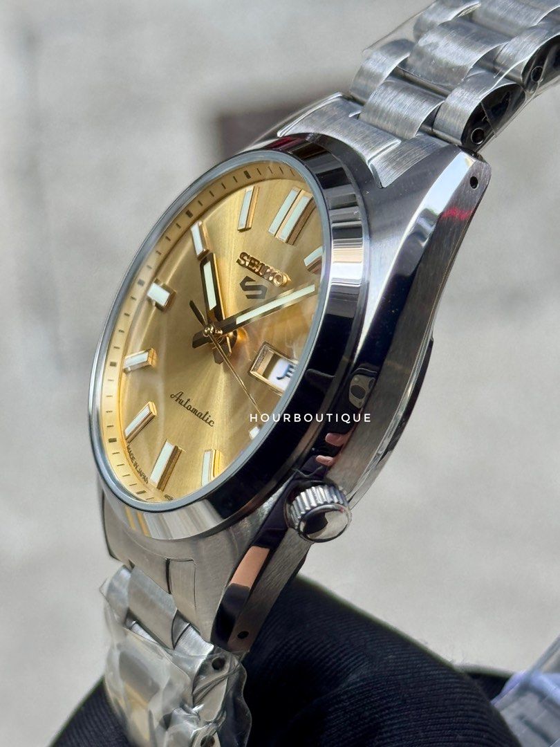Brand New Made In Japan Seiko 5 SNXS Gold Dial Automatic Watch