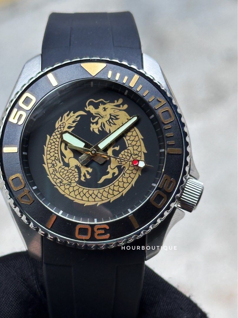 *MOD* Brand New Modded Seiko 5 Golden Dragon Dial Automatic Mens Watch
