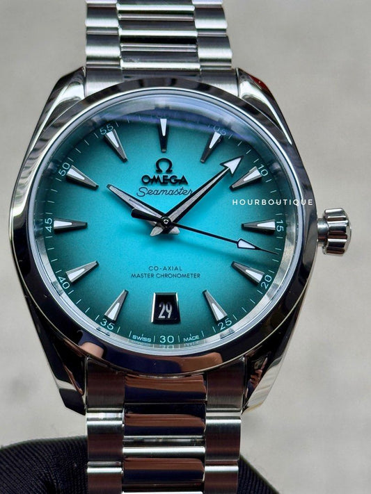 Brand New Omega SeaMaster AquaTerra Lacquered Turquoise Dial 38mm Automatic Watch 220.10.38.20.03.005