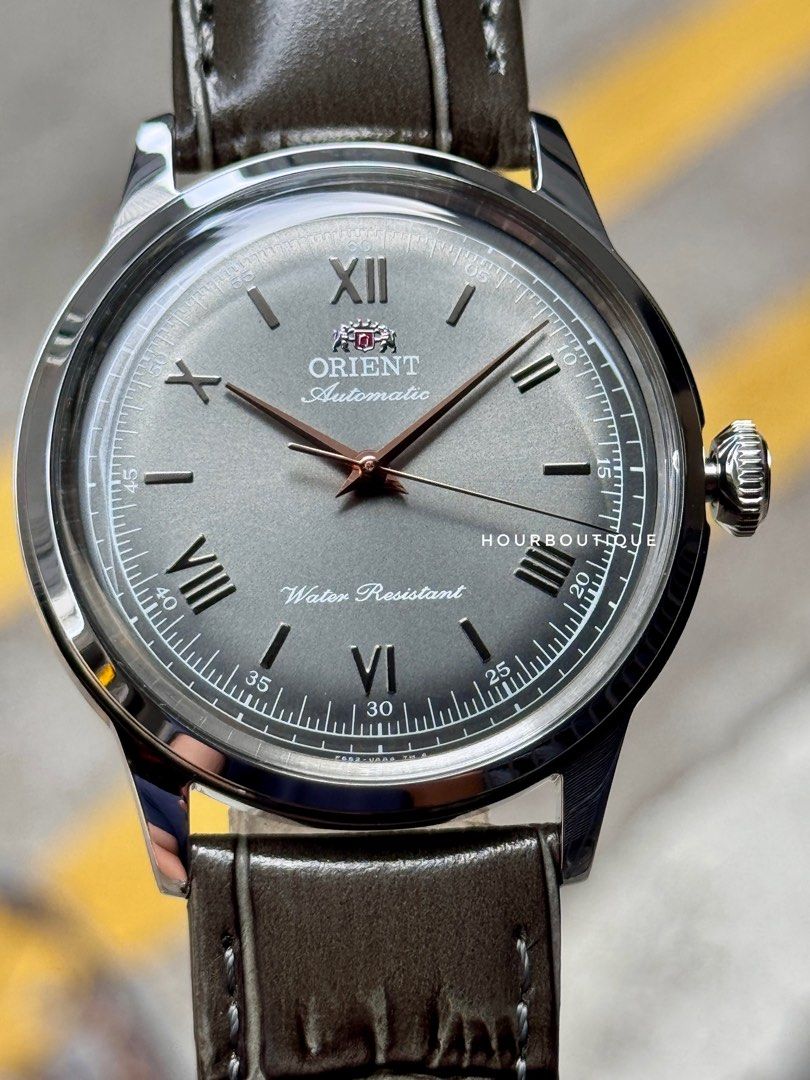 Brand New Orient 38mm Grey Dial Bambino Automatic Watch RA-BB0006N