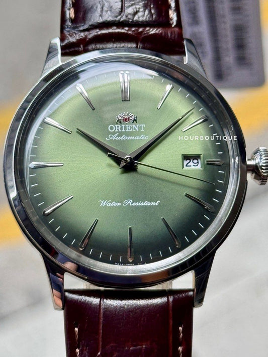 Brand New Orient 40mm Bambino Pistachio Green Dial Automatic Watch RA-AC0029E