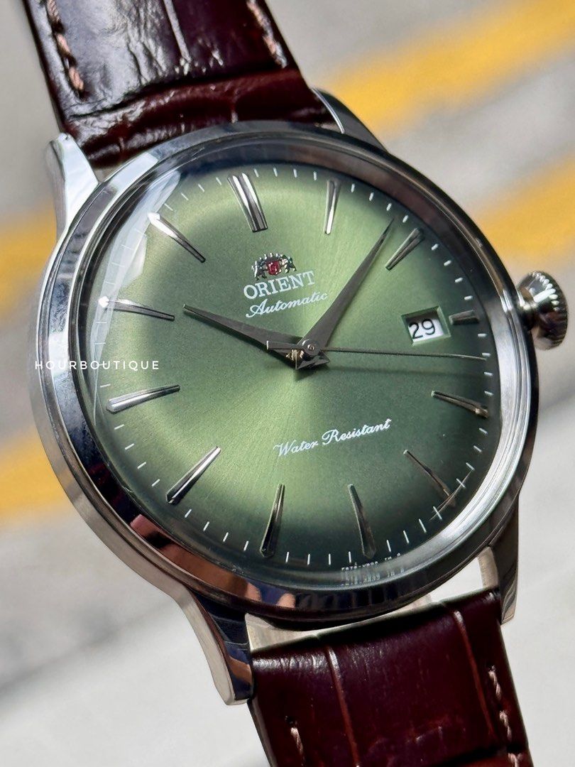 Brand New Orient 40mm Bambino Pistachio Green Dial Automatic Watch RA-AC0029E