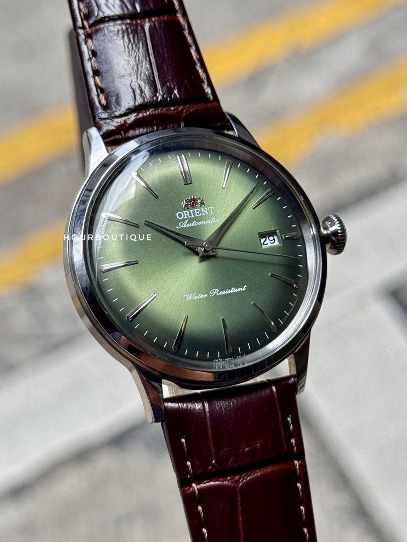 Brand New Orient 40mm Bambino Pistachio Green Dial Automatic Watch RA-AC0029E