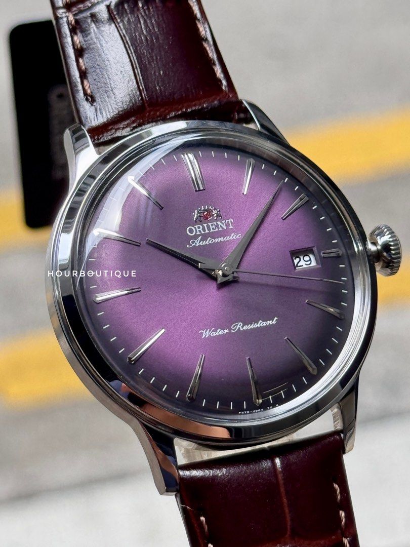 Brand New Orient 40mm Bambino SunBurst Purple Automatic Watch RA-AC0032V