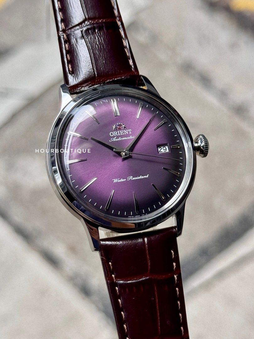 Brand New Orient 40mm Bambino SunBurst Purple Automatic Watch RA-AC0032V