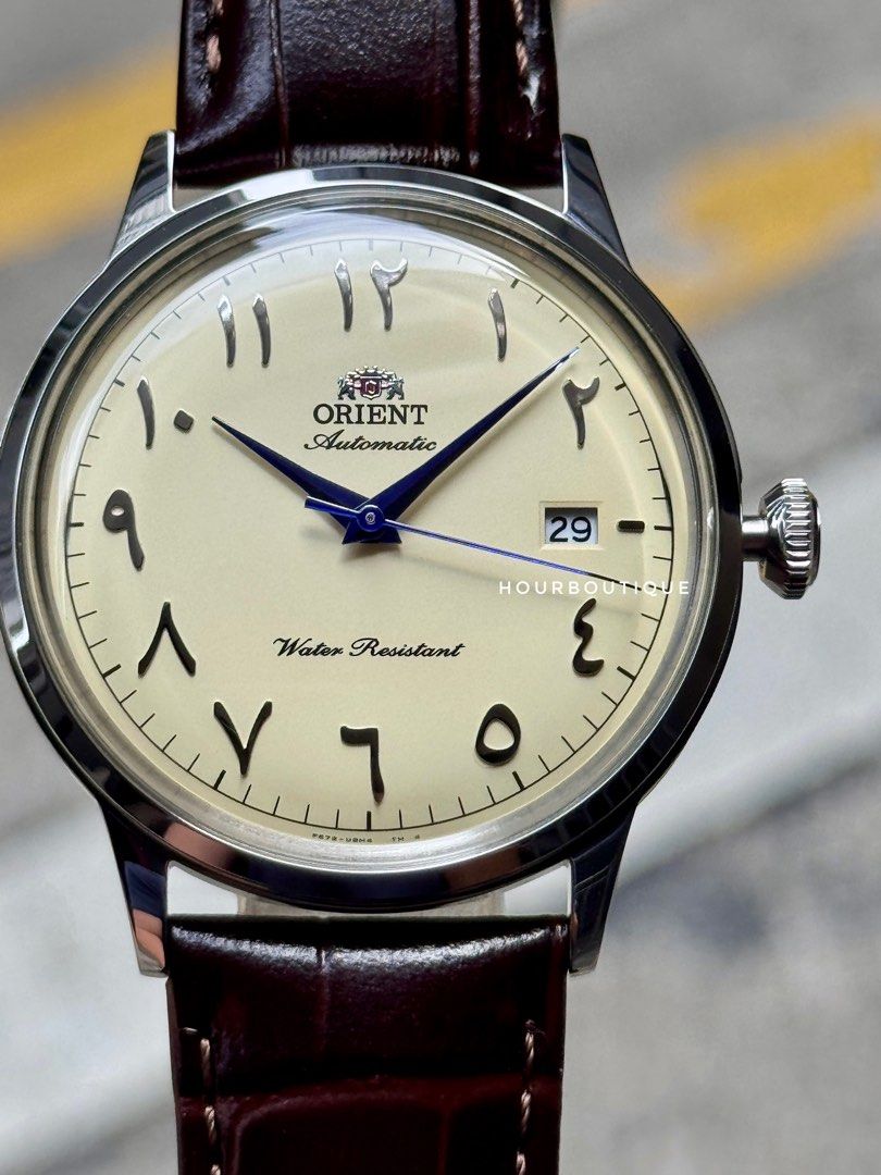 Brand New Orient 40mm Bambino Cream Dial Jawi Index Automatic Watch RA-AC0039Y