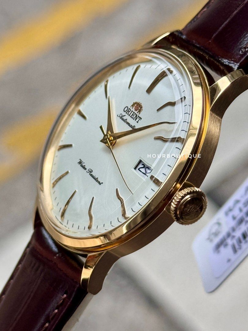 Brand New Orient 40mm Bambino Gold Case White Dial Automatic Watch RA-AC0028S