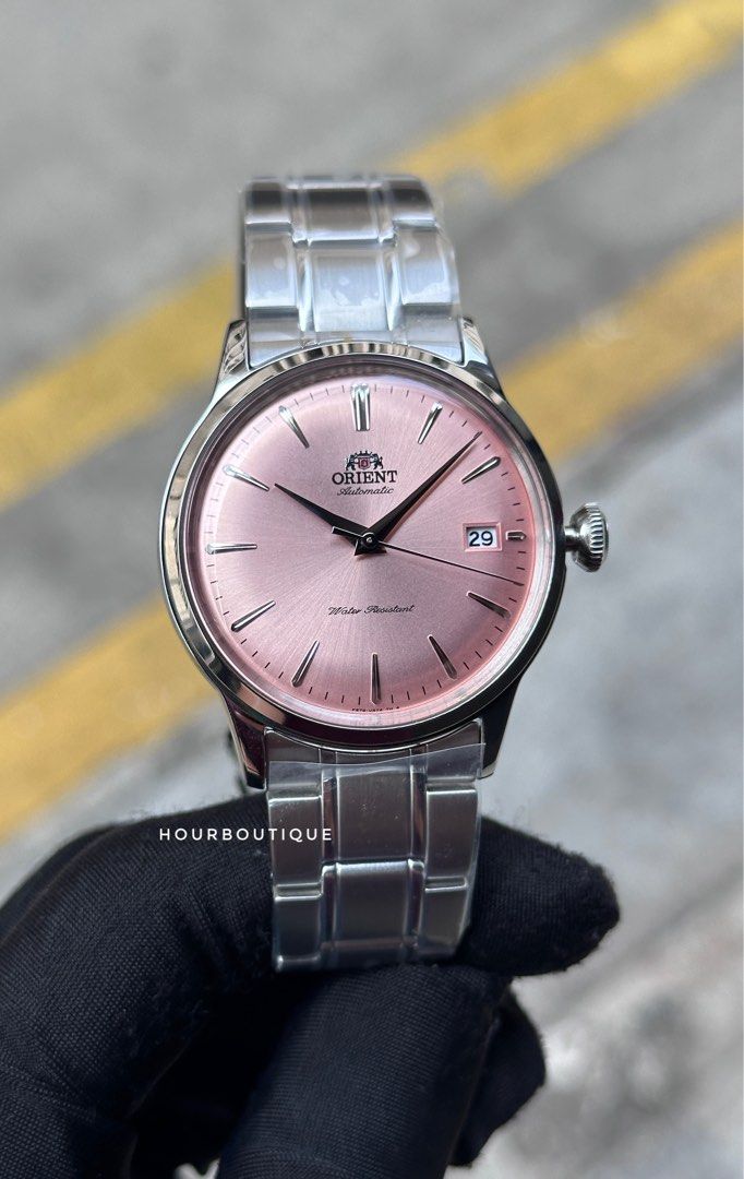Brand New Orient Bambino 38mm Salmon Dial Automatic Watch RA-AC0M011Y