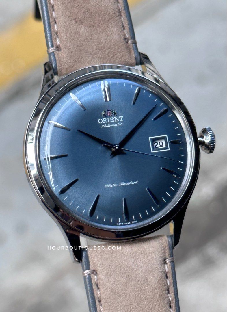 Brand New Orient Bambino Blue Dial with Khaki Strap Automatic Watch RA-AC0P03L