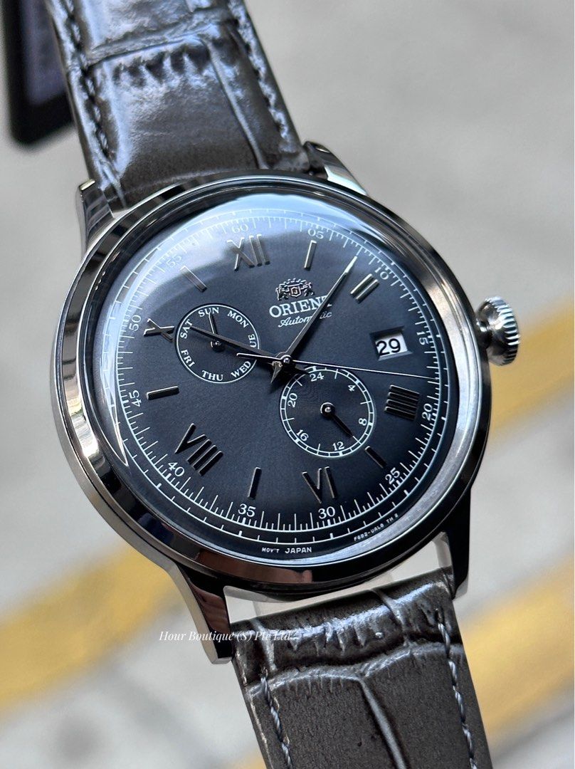 Brand New Orient Bambino Grey Dial Day Date Automatic Watch RA-AK0704N