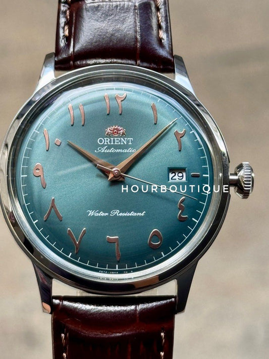 Brand New Orient Bambino Jawi Index Green Dial Automatic Watch RA-AC0035E