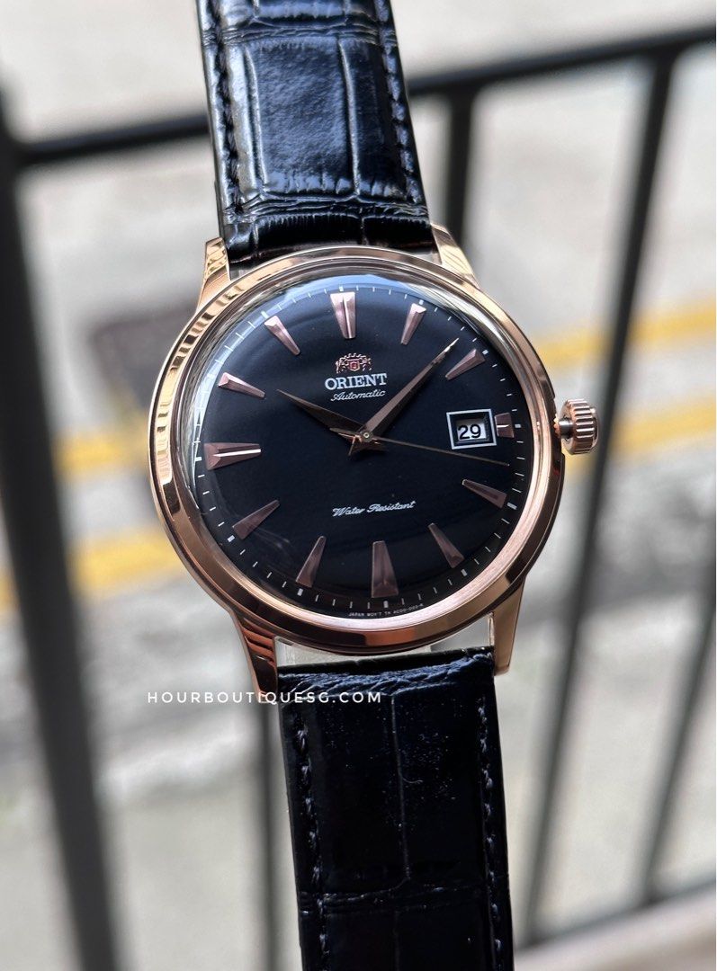 Brand New Orient Bambino Rose Gold case with Black Dial Men’s Automatic Watch AC00001B