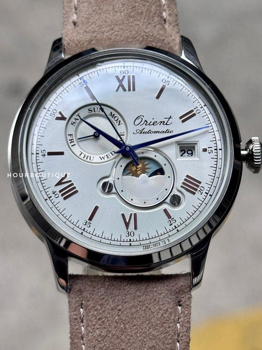 Brand New Orient Bambino Sun Moon 75th Anniversary Automatic Watch RA-AK0808S