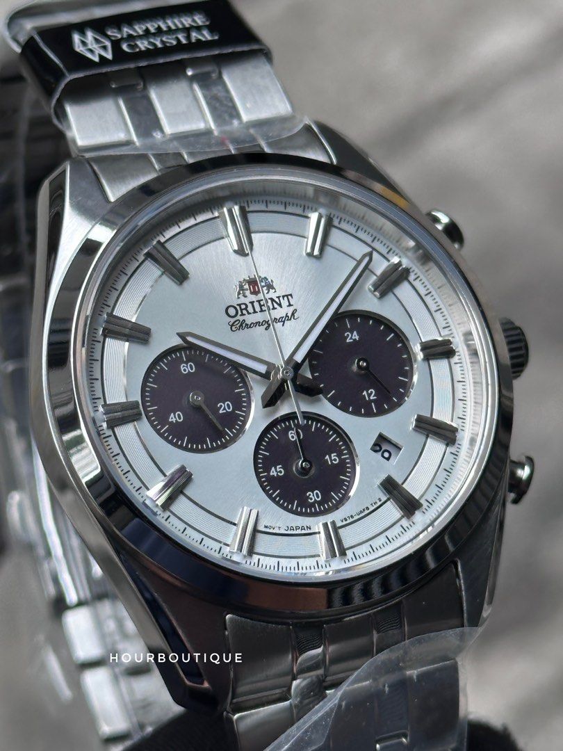 Brand New Orient Classics Solar Powered Panda Dial Chronograph Watch RA-TX0305S