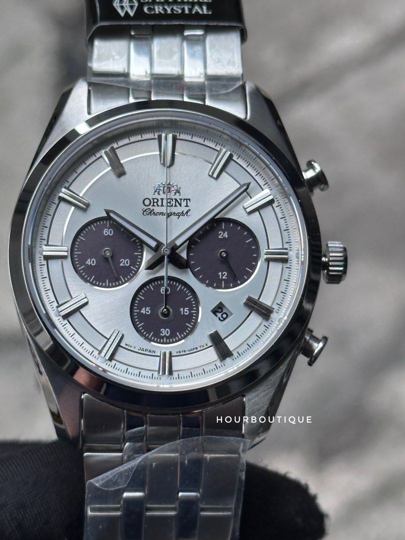 Brand New Orient Classics Solar Powered Panda Dial Chronograph Watch RA-TX0305S