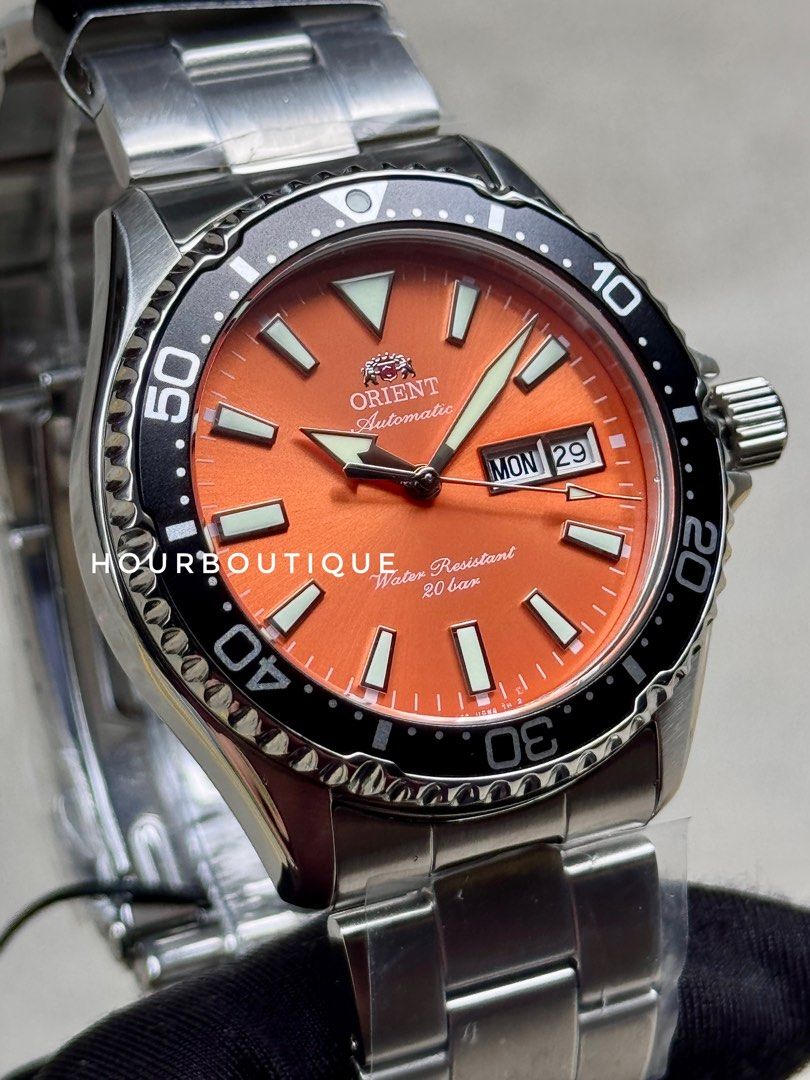 Brand New Orient Mako Orange Sunburst Dial Automatic Divers Watch RA-AA0826Y