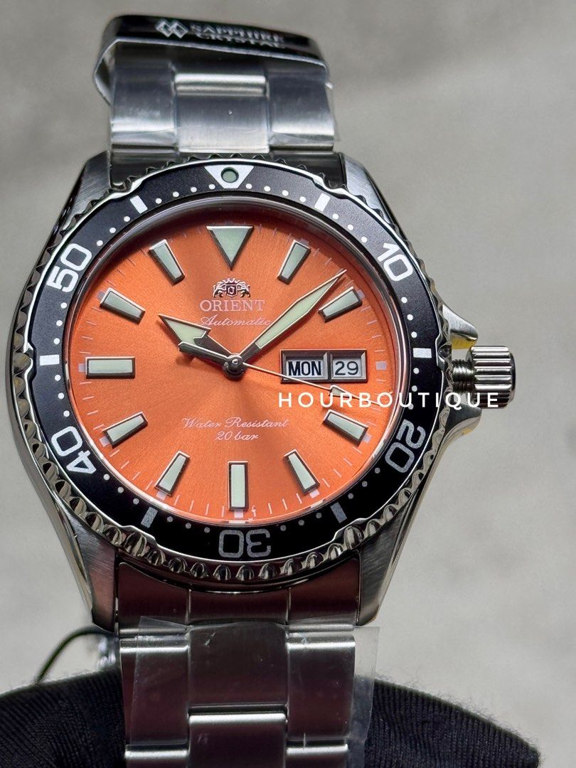 Brand New Orient Mako Orange Sunburst Dial Automatic Divers Watch RA-AA0826Y