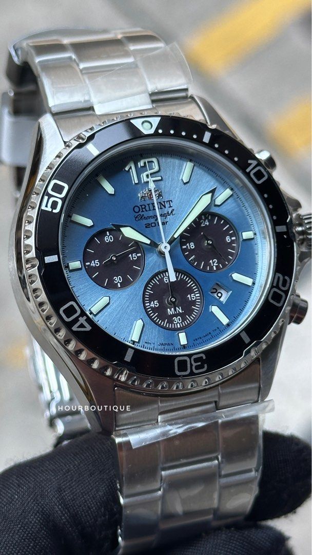 Brand New Orient Mako Sapphire Solar Powered Ice blue Dial Divers