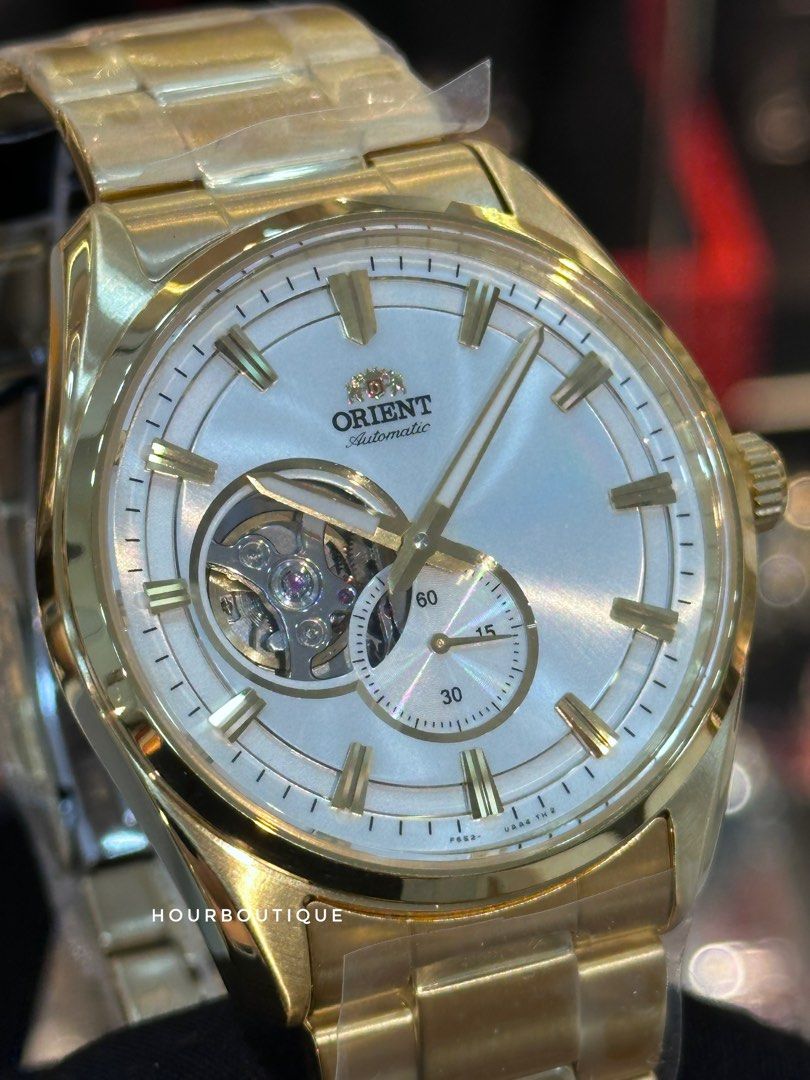 Brand New Orient Open Heart PVD Gold Case Mens Automatic Watch RA-AR0007S