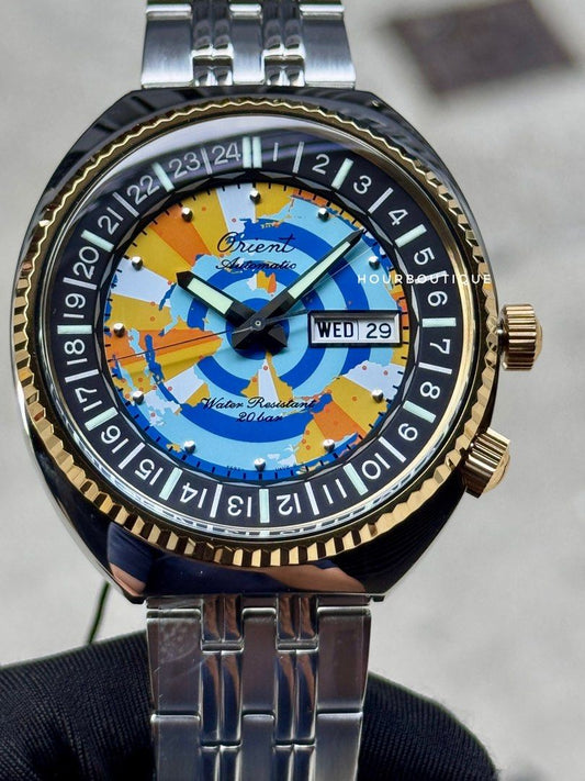 Brand New Orient Re-Issue Colour WorldMap Automatic Watch RA-AA0E08Y