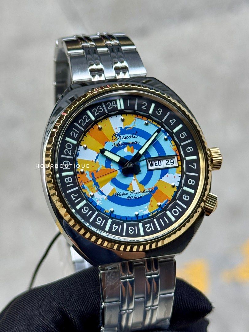 Brand New Orient Re-Issue Colour WorldMap Automatic Watch RA-AA0E08Y