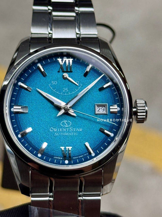 Brand New Orient Star Gradient Sand Blasted Turquoise Dial Automatic Watch RE-AU0114E