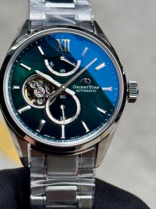 Brand New Orient Star Green MOP Open Heart Automatic Watch RE-BY0005A