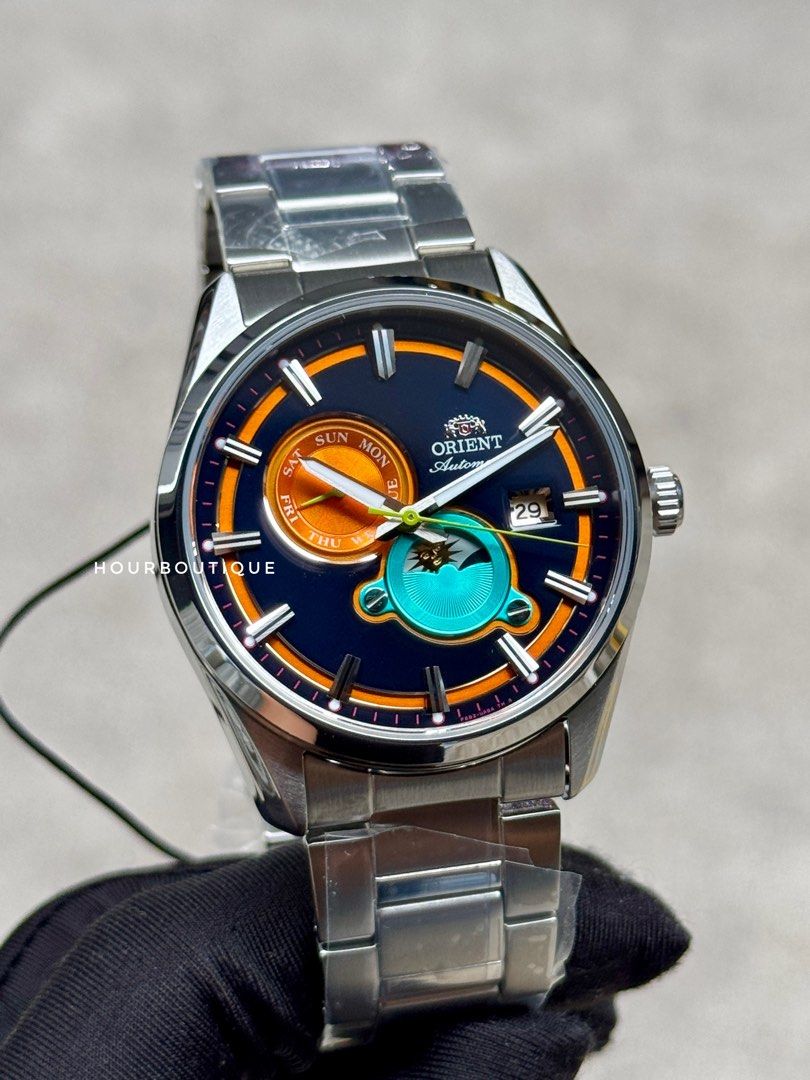 Brand New Orient Stretto Sun Moon Automatic Watch RA-AK0316L