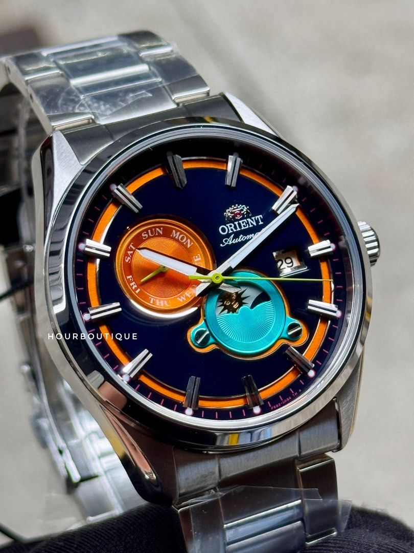 Brand New Orient Stretto Sun Moon Automatic Watch RA-AK0316L
