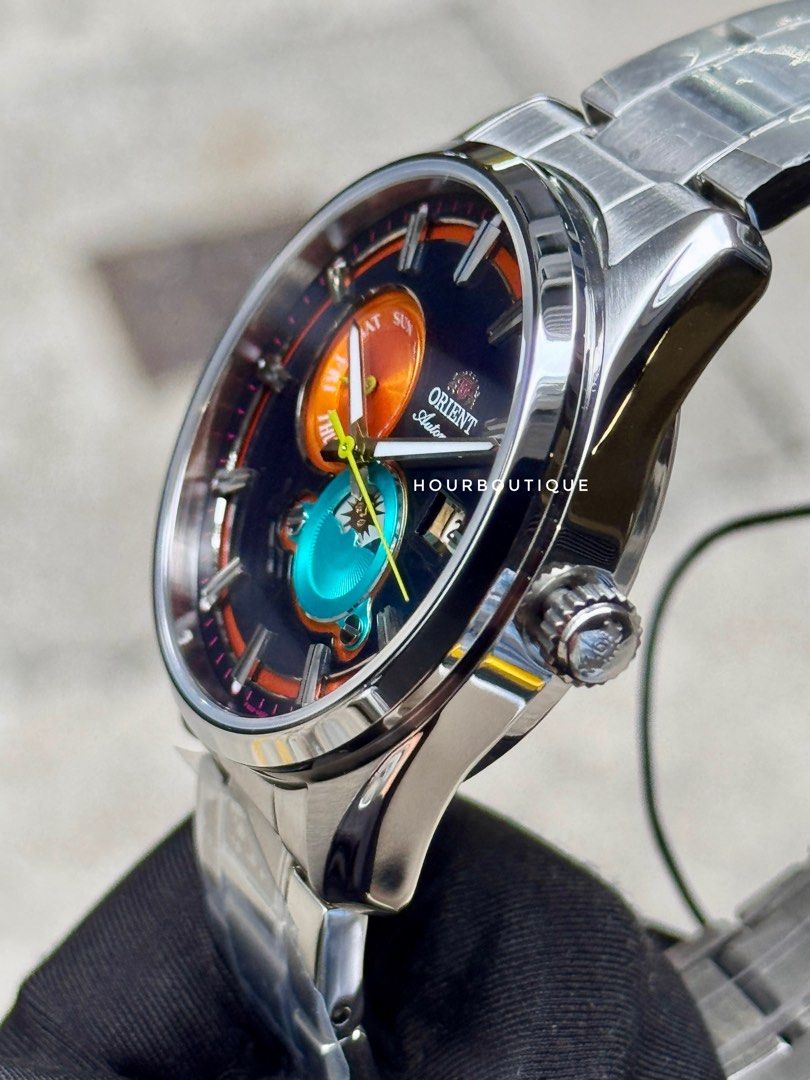 Brand New Orient Stretto Sun Moon Automatic Watch RA-AK0316L