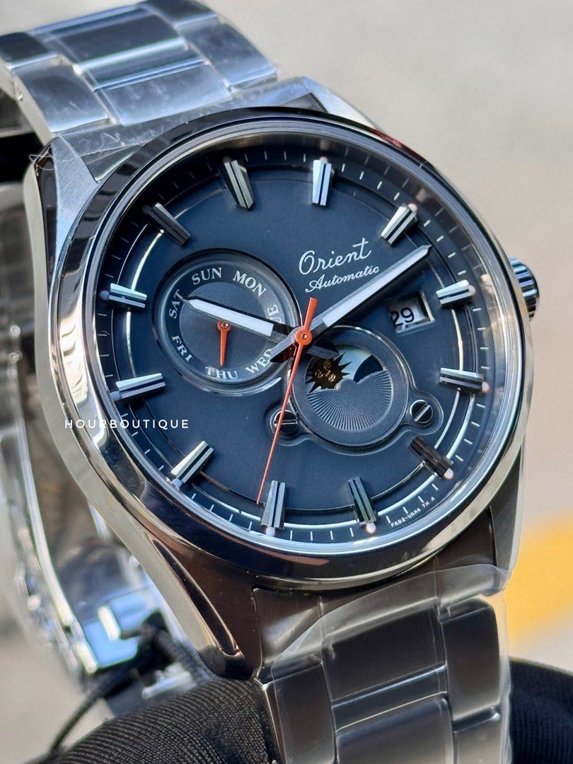 Brand New Orient Sun & Moon 75th Anniversary Automatic Grey Dial Watch RA-AK0311N