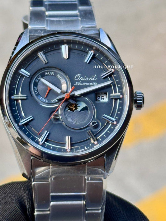 Brand New Orient Sun & Moon 75th Anniversary Automatic Grey Dial Watch RA-AK0311N